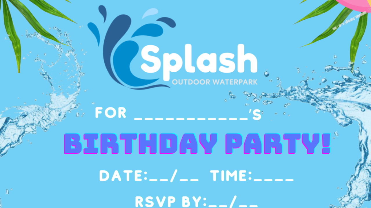 Splash Birthday Party Invite